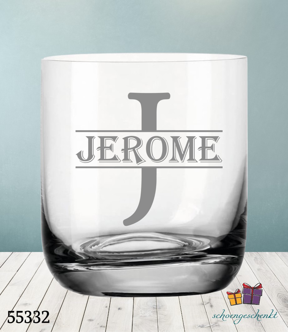 Whiskyglas mit Monogramm-Gravur