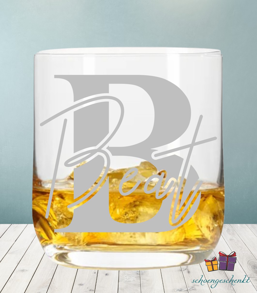 Whiskyglas mit Monogramm-Gravur
