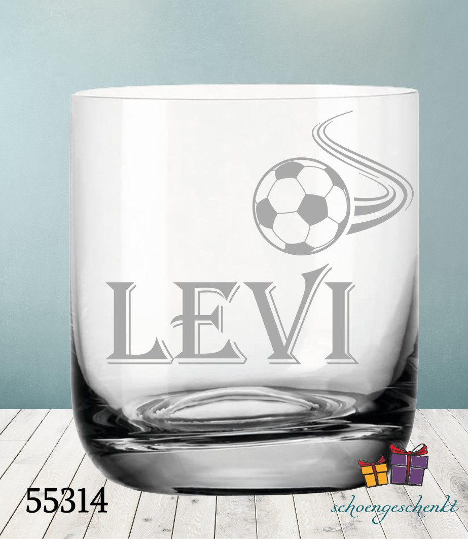 Whiskyglas mit Fußball-Design 