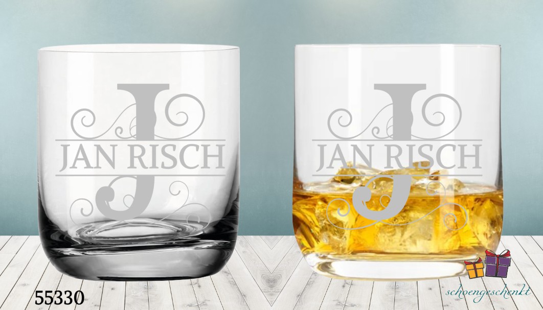 Whiskyglas mit Initialen 