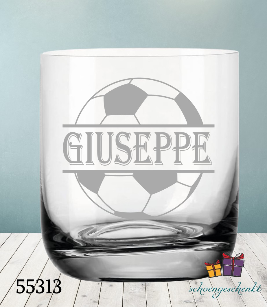 Whiskyglas mit Fußball-Design