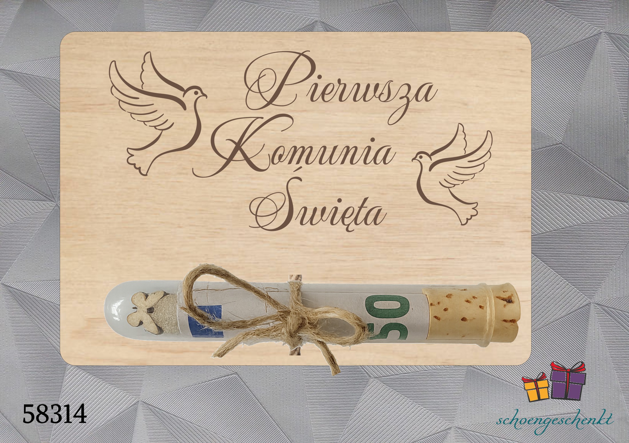 Pierwsza Komunia Święta 🕊️ Friedenstaube  - Geldgeschenkkarte