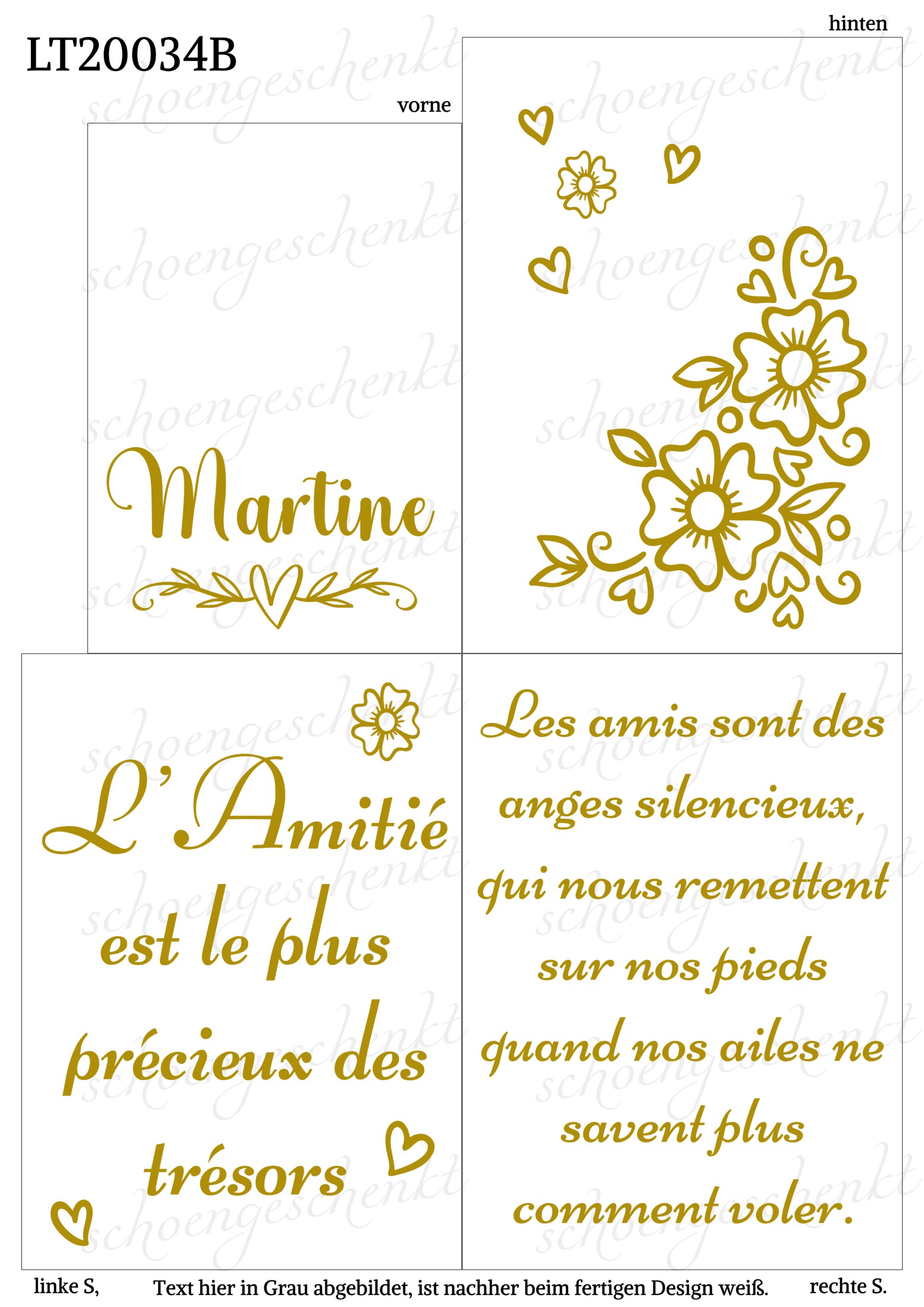 Zum Geburtstag und Freundschaft - auf Französisch ❤️ Laterne Zitate