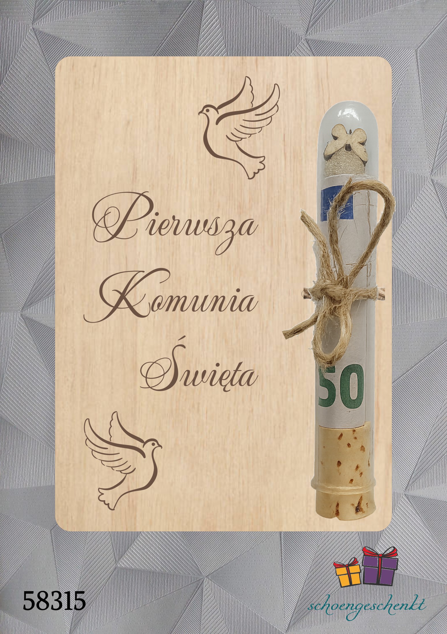 Pierwsza Komunia Święta 🕊️ Friedenstaube  - Geldgeschenkkarte