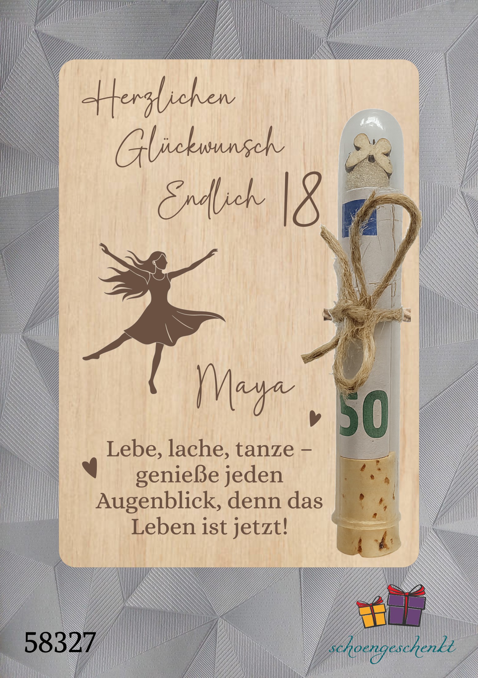 Lebe, lache, tanze personalisiert 💃 - Geldgeschenkkarte