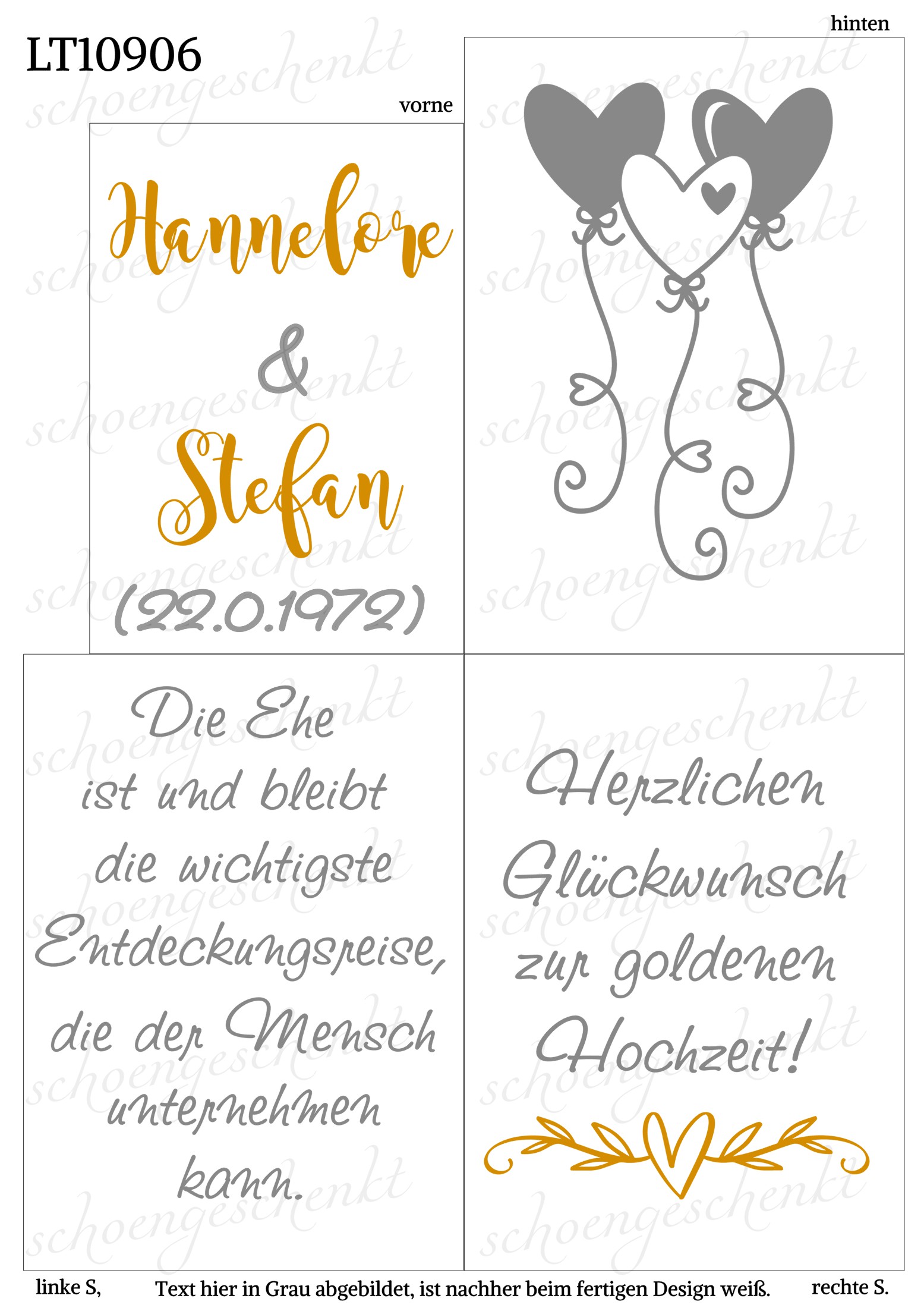 Die Ehe ist die wichtigste Entdeckungsreise, die der Mensch unternehmen kann. 💛 Laterne Goldene Hochzeit