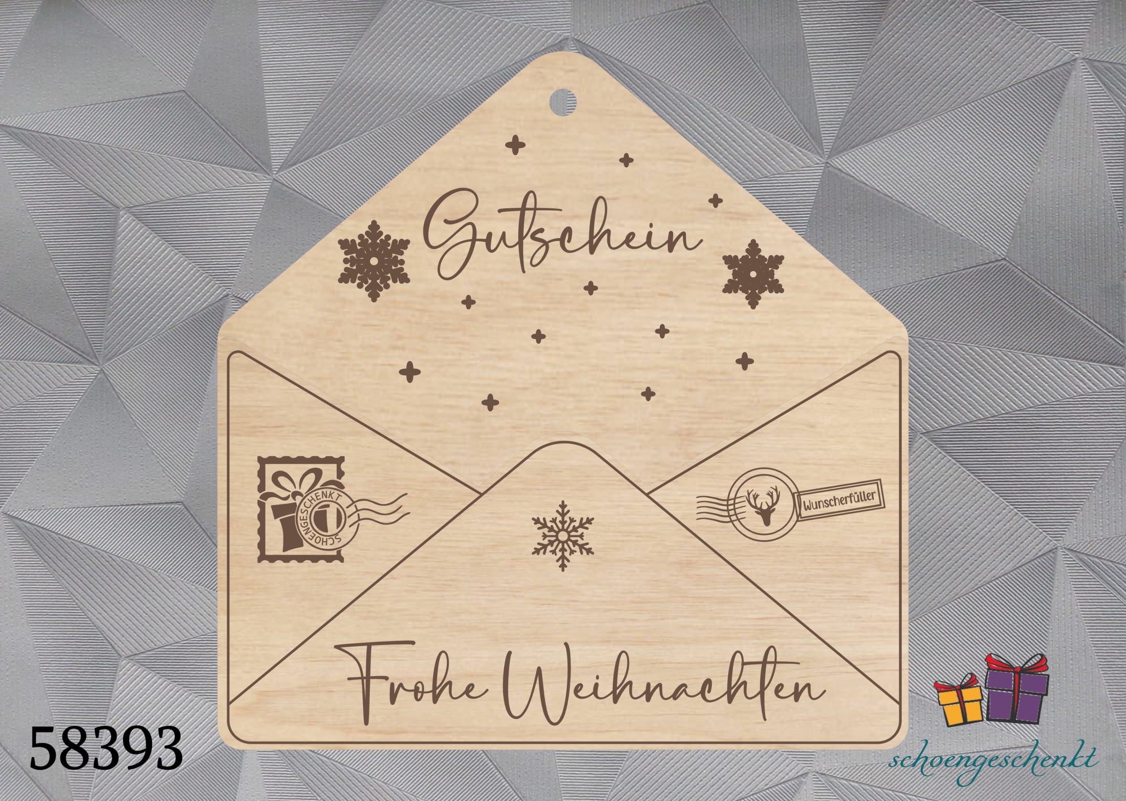 Frohe Weihnachten ❤️ Gutschein 📬  Geldgeschenk Holz