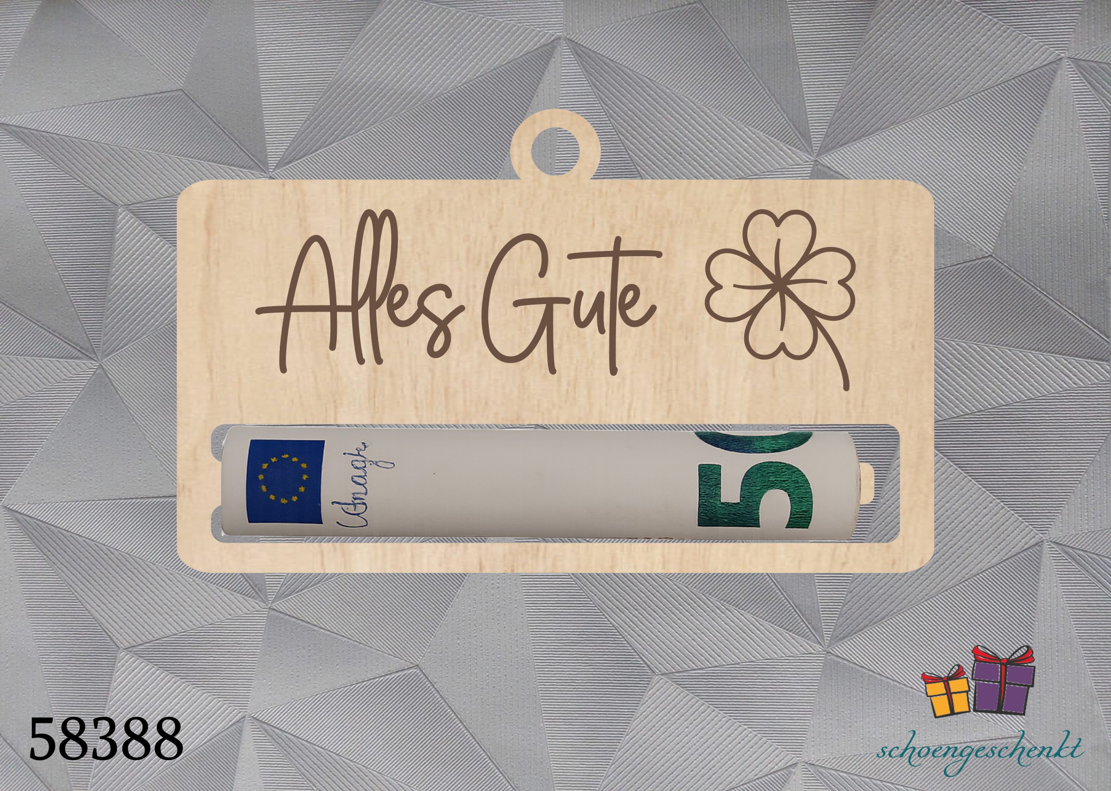 Alles Gute 🍀❤️ Geldgeschenk Klammer   