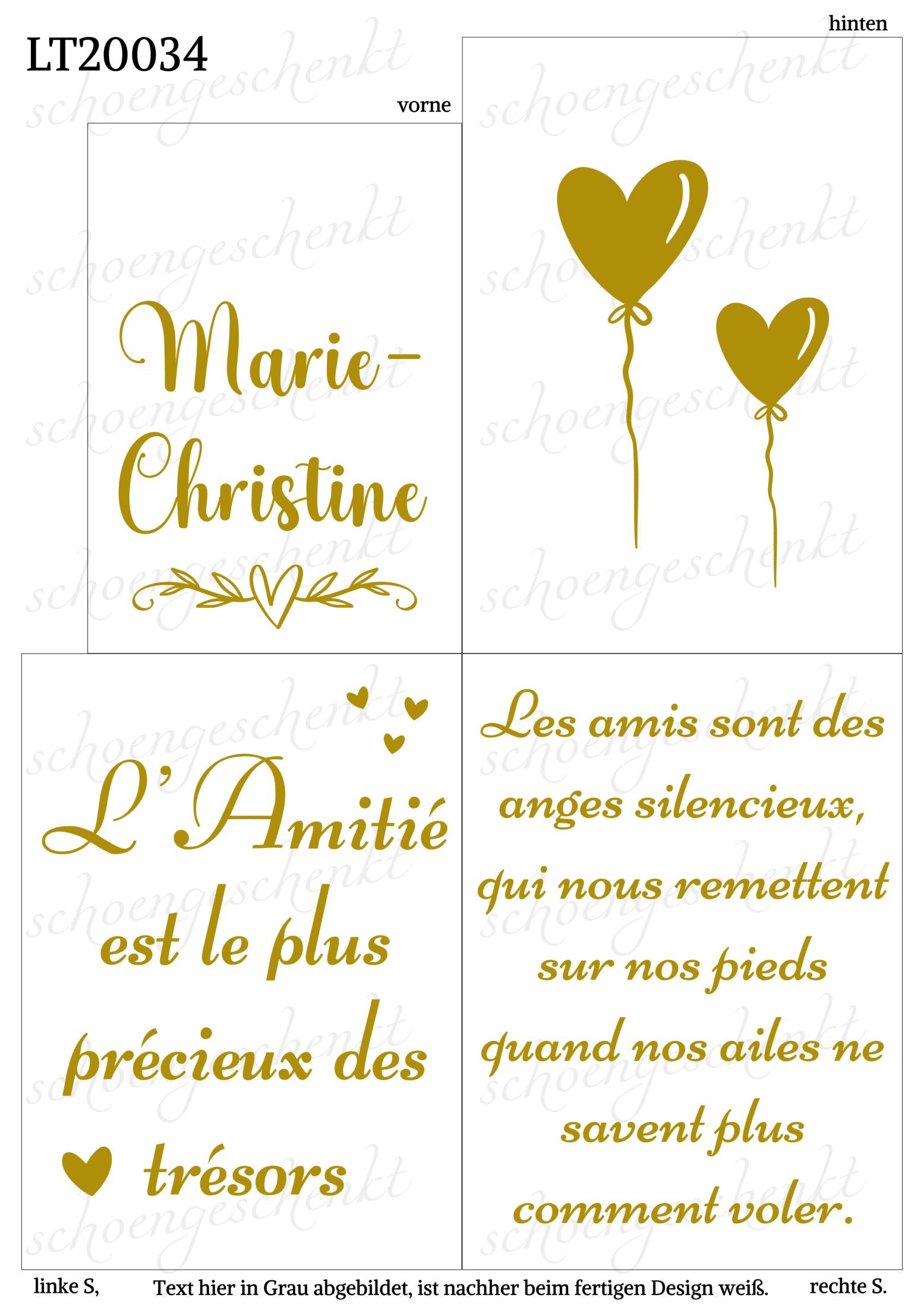 Licht für die Freundschaft - auf Französisch 💛 Laterne Zitate