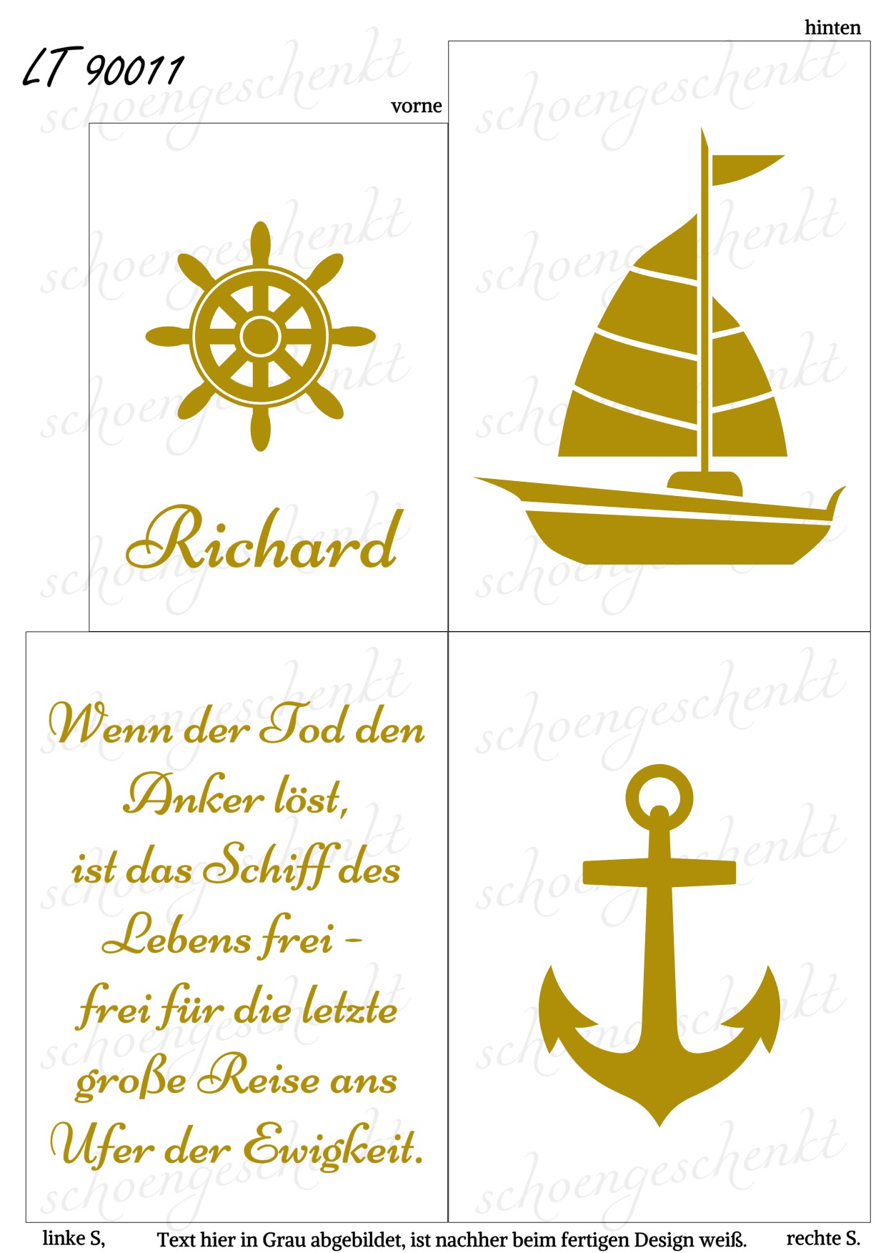 Erinnerungs-Laterne für einen besonderen Menschen ⚓ Laterne Trauer