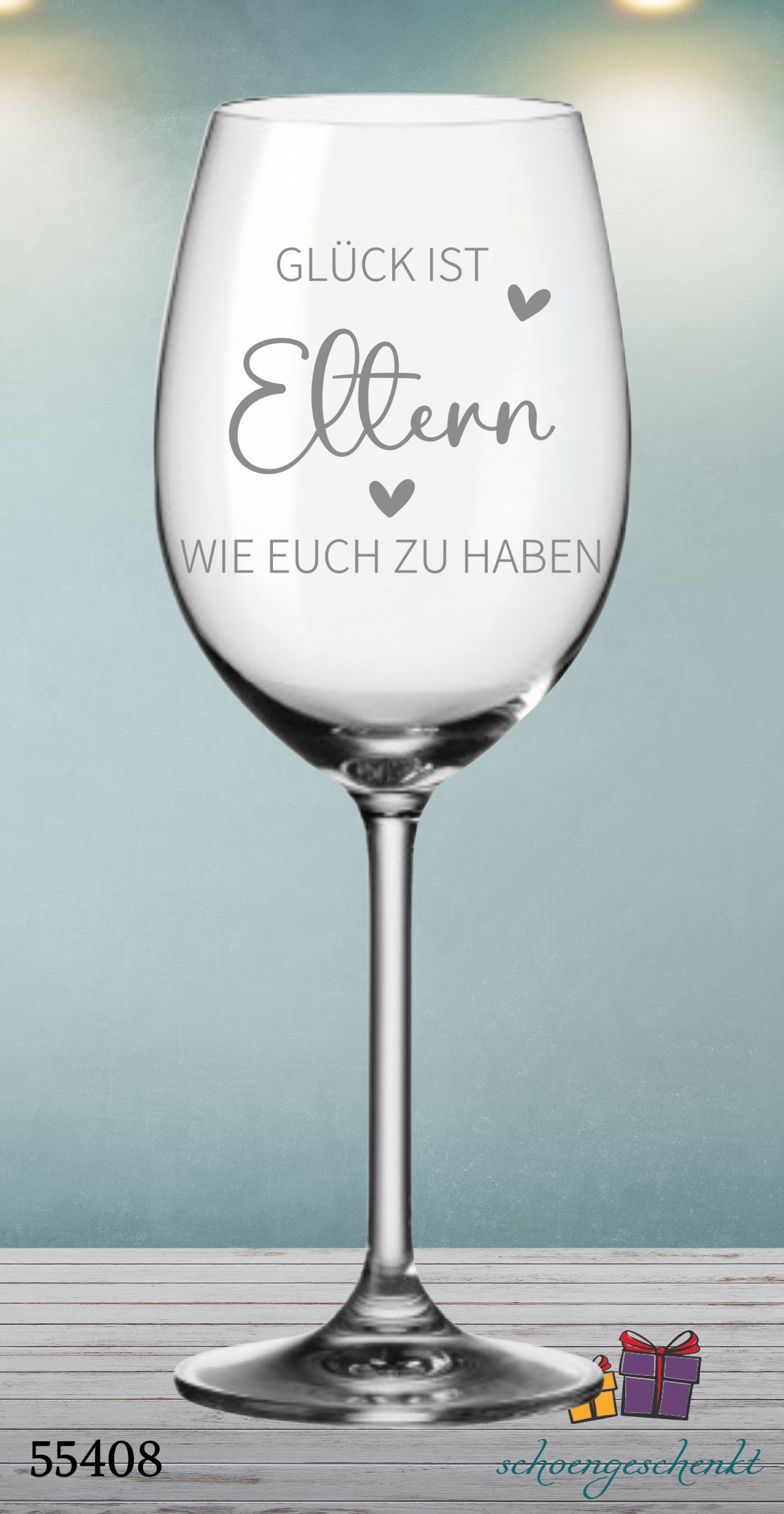 Gück ist Eltern wie Euch zu haben – Wertschätzung in Glas verewigt  