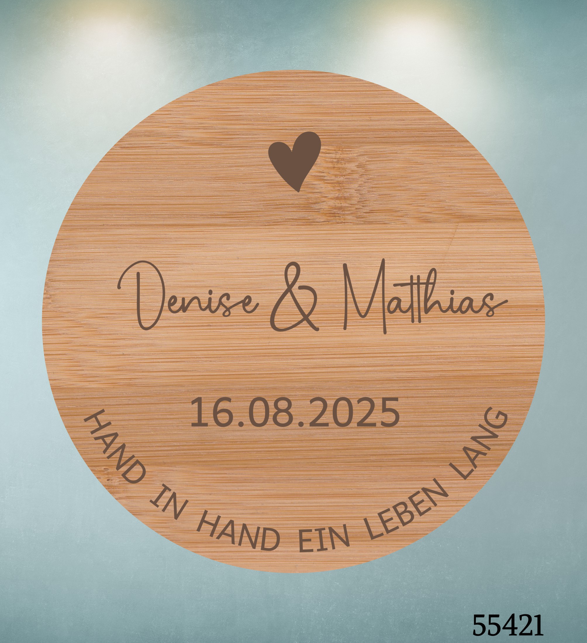 Hand in Hand ein Leben lang 💝 Naschglas mit Gravur als Hochzeitsgeschenk
