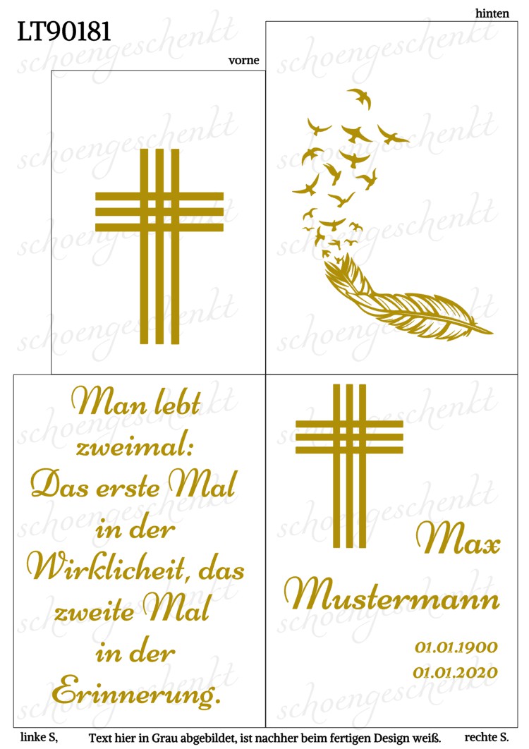 Man lebt zweimal: Das erste Mal in der Wirklichkeit, das zweite Mal in der Erinnerung. 🕯️ Laterne Trauer