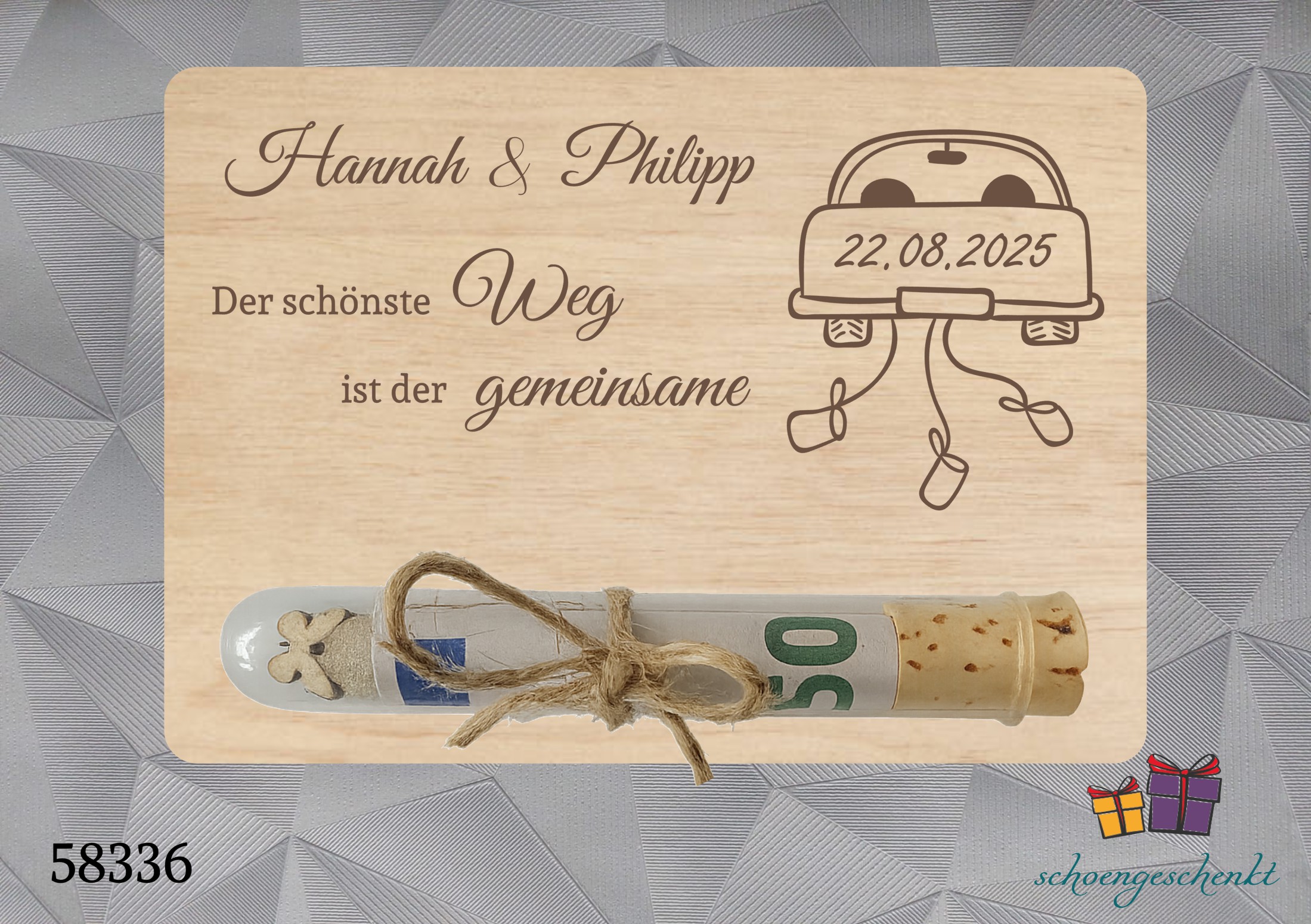 Der schönste Weg ist der gemeinsame 💍 Geldgeschenkkarte Hochzeit personalisiert