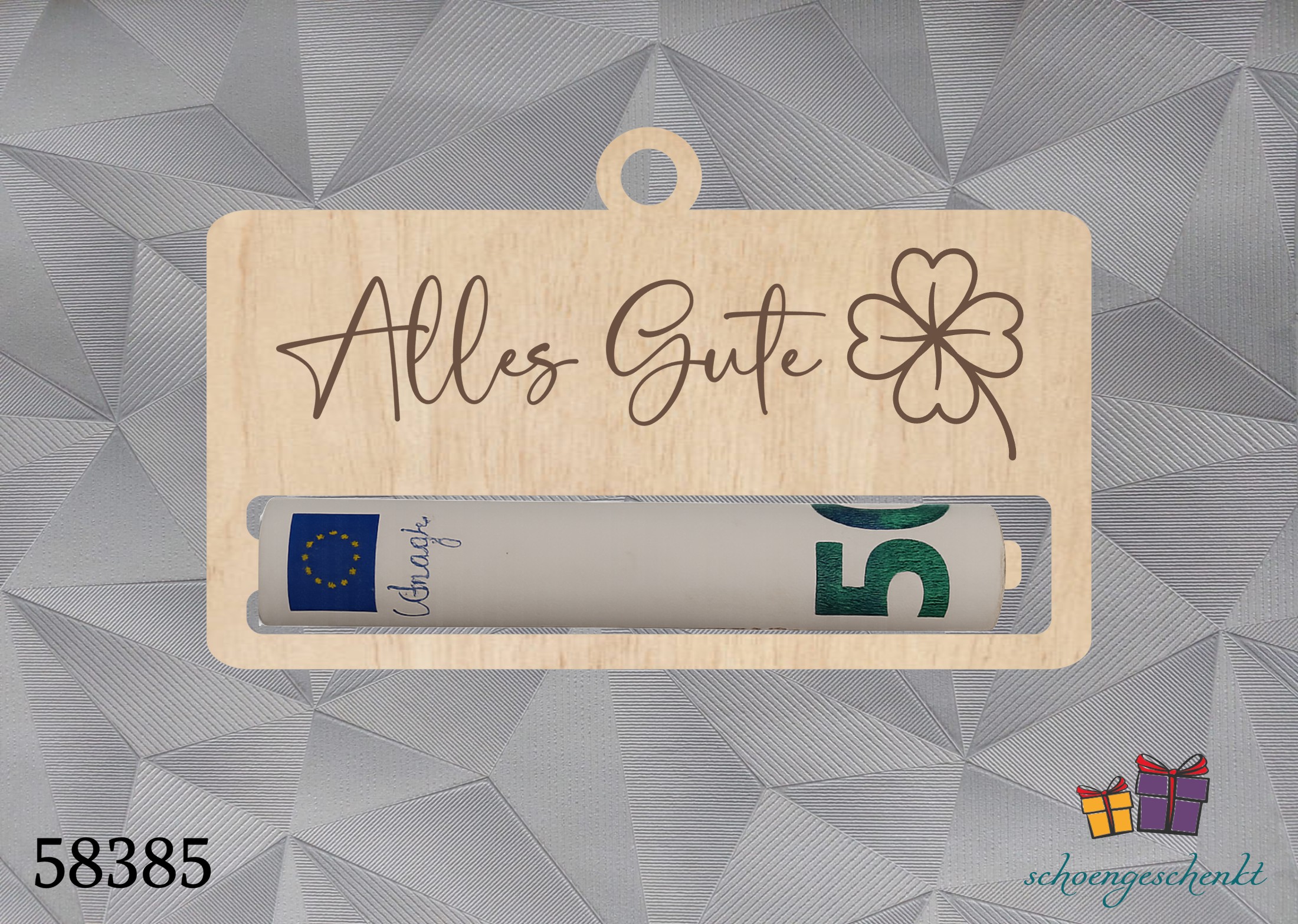 Alles Gute 🍀 Geldgeschenk Klammer 