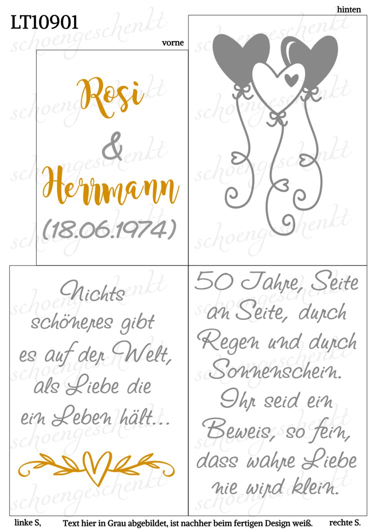 Nichts schöneres gibt es auf der Welt, als Liebe die ein Leben hält… 💛 Laterne Goldene Hochzeit