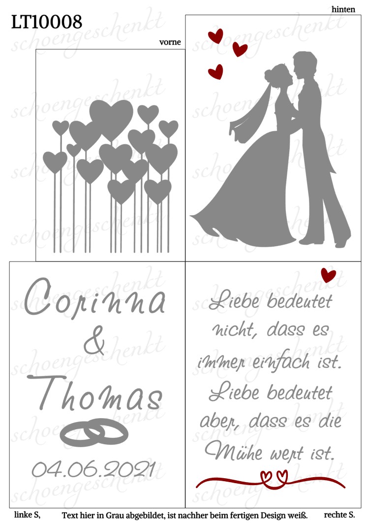 Liebe bedeutet nicht, dass es immer einfach ist. Liebe bedeutet aber, dass es die Mühe wert ist.💍 Laterne Hochzeit