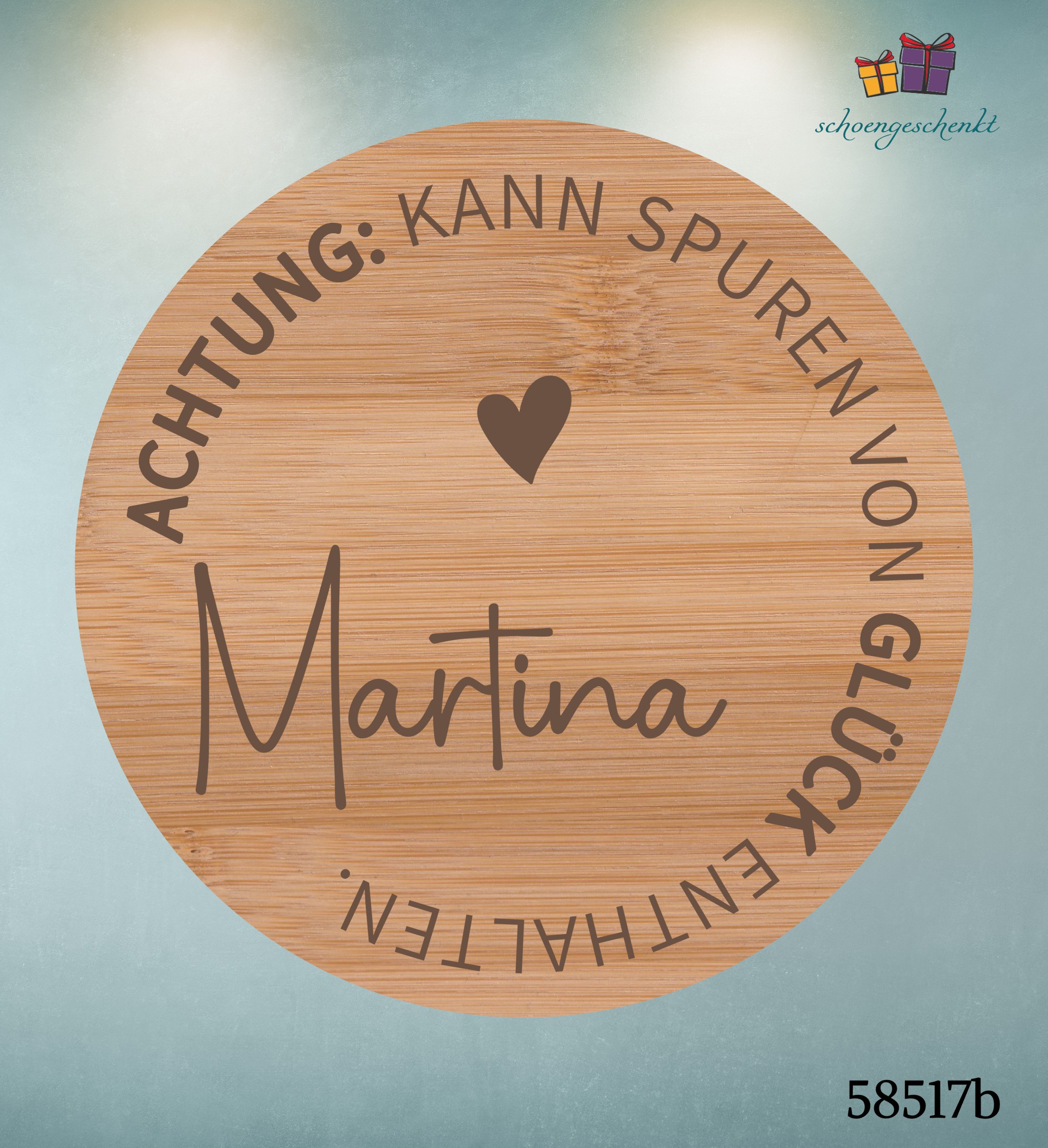 ACHTUNG: Kann Spuren von Glück enthalten. 🍪 Naschglas personalisiert