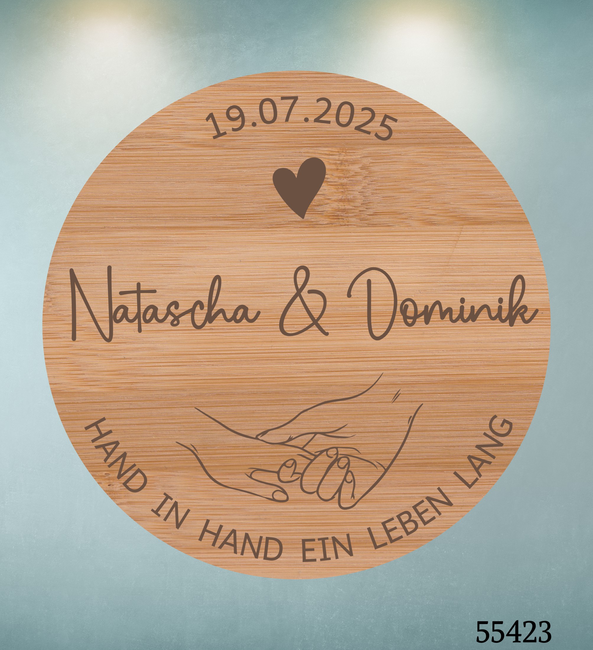 Hand in Hand ein Leben lang  💝 Naschglas mit Gravur als Hochzeitsgeschenk