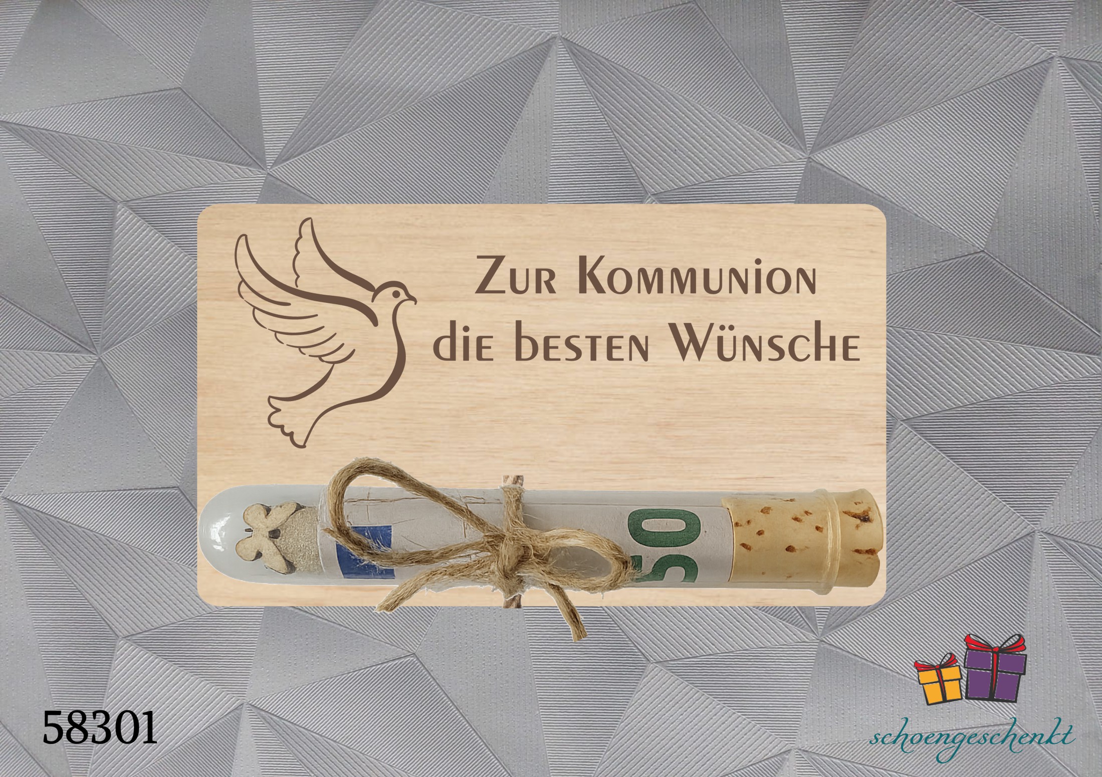Zur Kommunion die besten Wünsche 🕊️ Taube - Geldgeschenkkarte