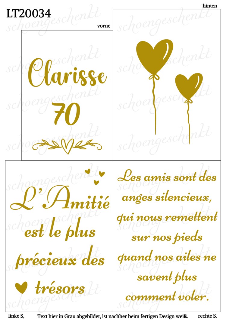 Zum Geburtstag und Freundschaft - auf Französisch 💛 Laterne Zitate