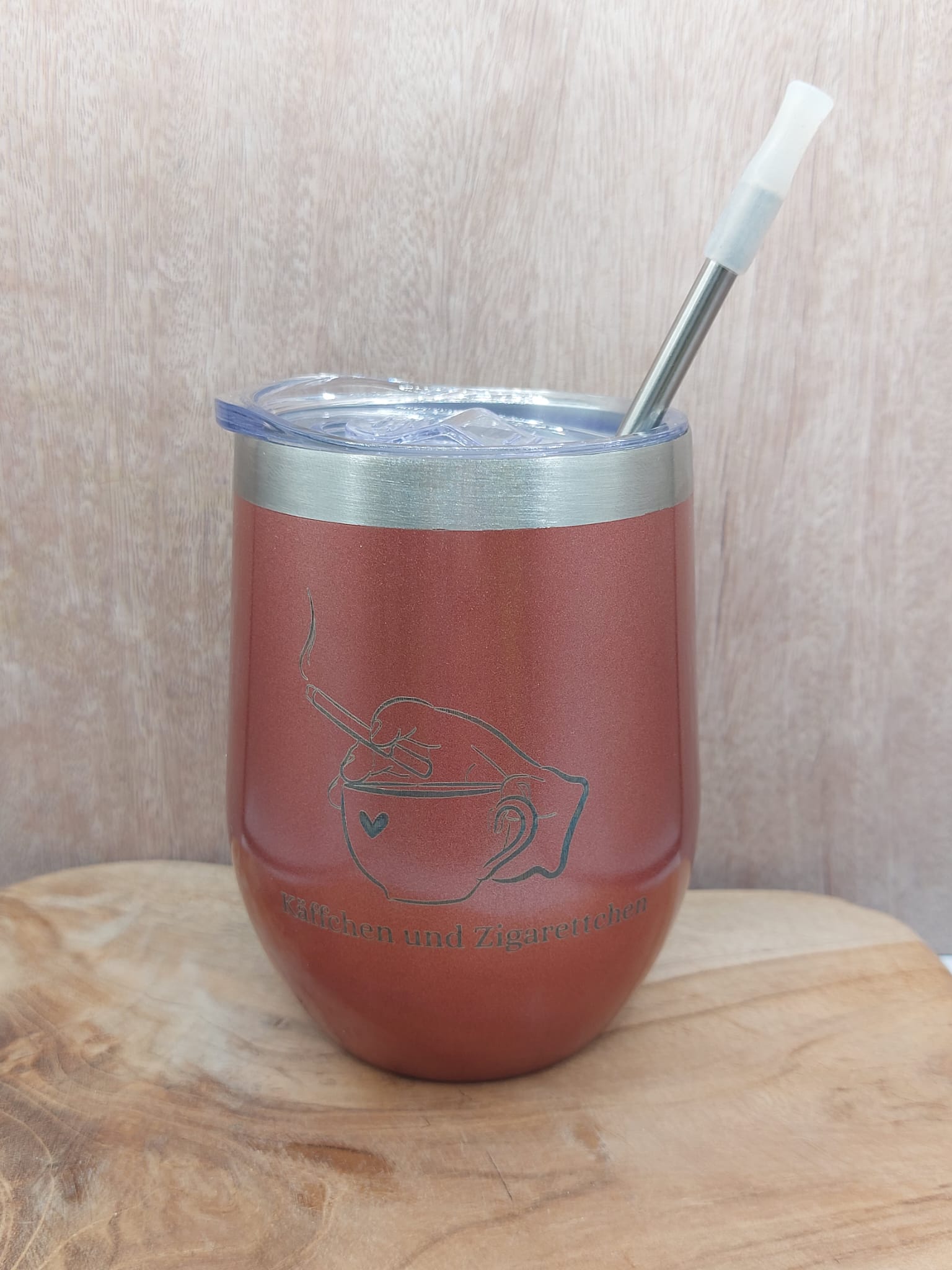 Käffchen und Zigarettchen. Wein ToGo Becher